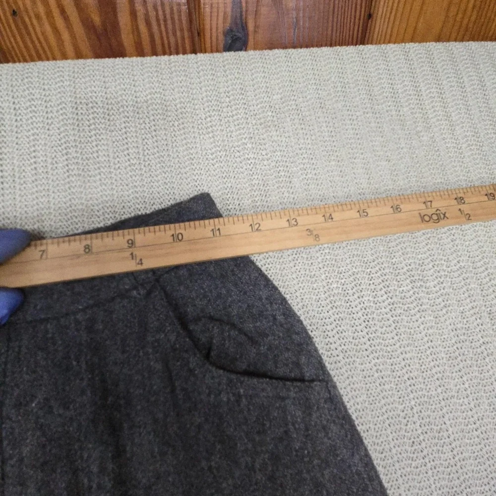 Vintage College Town Skirt Juniors 5/6 Gray Wool Tweed A Line Midi Lined Pleated